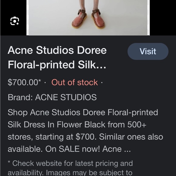 Acne Studios 100% Silk Floral Dress - Picture 7 of 8